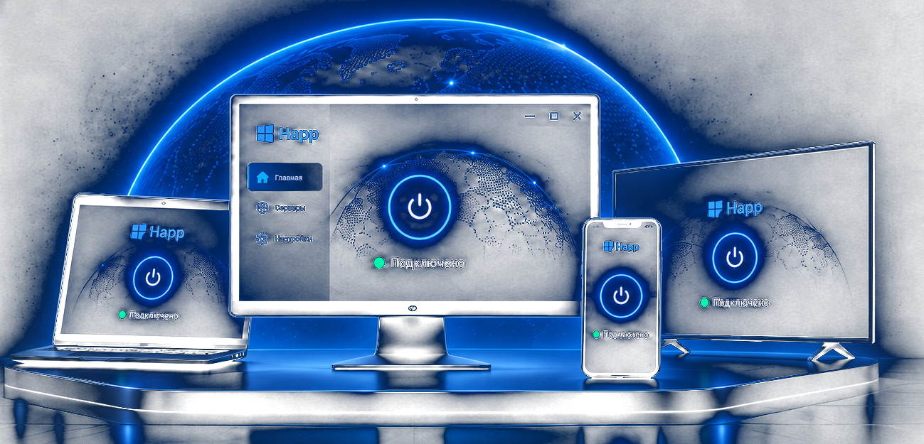 Happ на мониторе, ноутбуке, телефоне и телевизоре